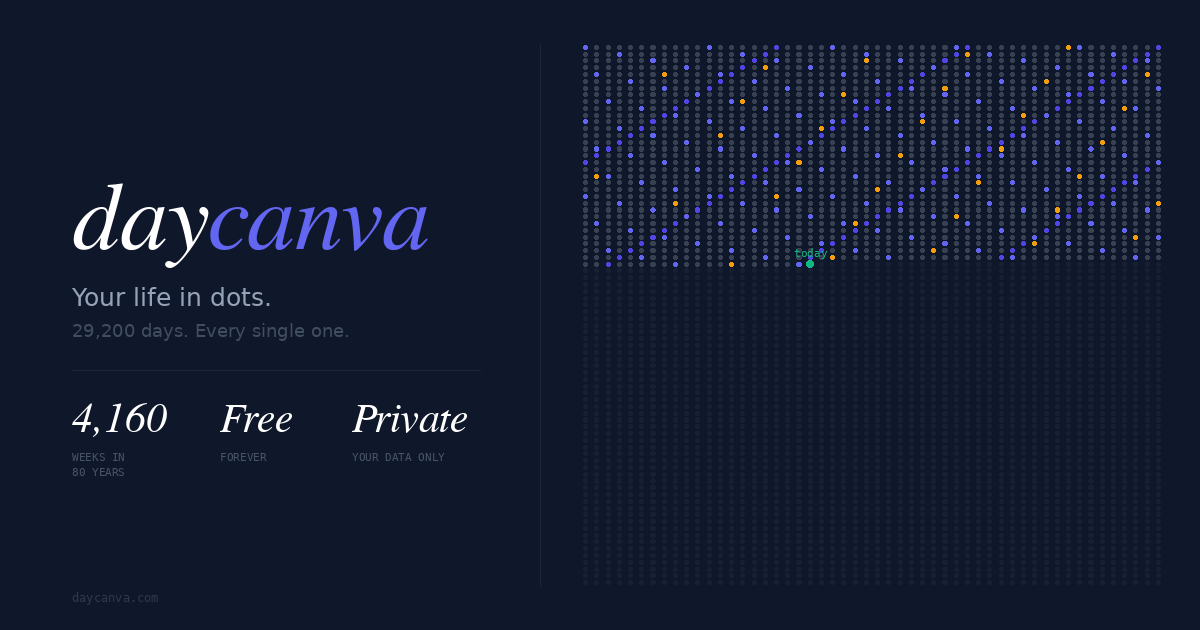 Daycanva app — diary entries, goal tracker and visual life map on a single canvas